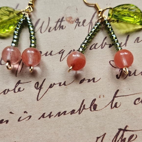 Cherry Quartz Earrings - Picture 5 of 6